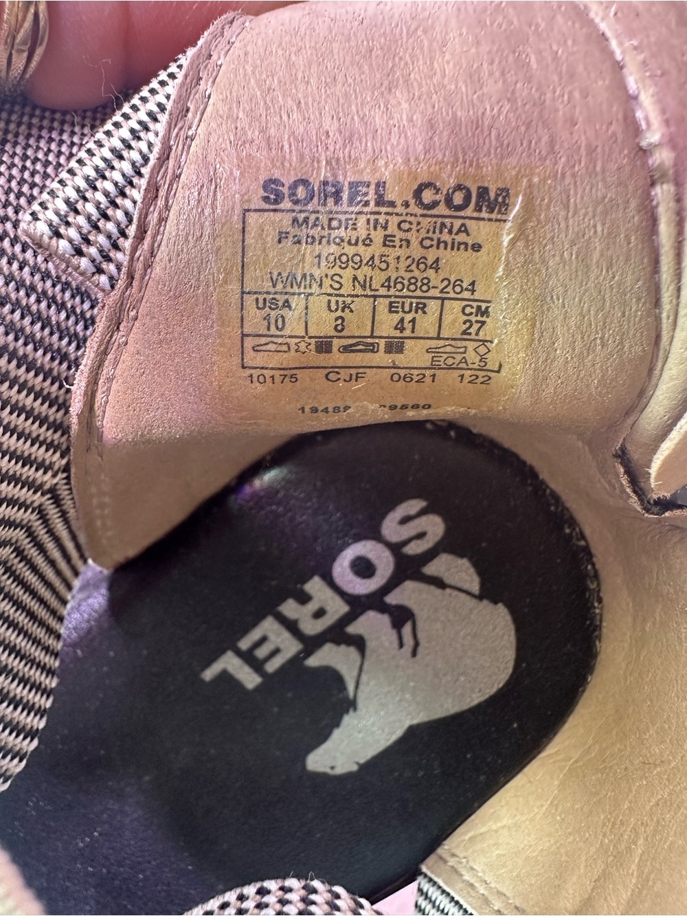 Sorel Tan and Gray Crisscross Wedge Sandal - Picture 8 of 8